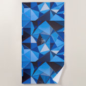 SERVIETTE DE PLAGE NEO GEO BLUE TRIANGLES RÉSUMÉ CONCEPTION (Devant)