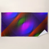 Serviette De Plage Néon bleu, violet, vert et orange (Devant)