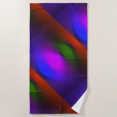 Serviette De Plage Néon bleu, violet, vert et orange (Devant)