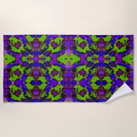 Serviette De Plage Neon Bloomstorm (Devant)