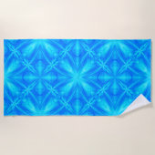 Serviette De Plage Neon Blue Turquoise Psychedelic Cloudy Abstrait (Devant)