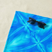 Serviette De Plage Neon Blue Turquoise Psychedelic Cloudy Abstrait (En situation)
