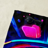 Serviette De Plage Neon Burst : Énergie Abstraite (En situation)