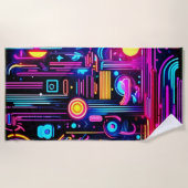 Serviette De Plage Neon Circuitry Dreams (Devant)