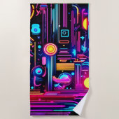 Serviette De Plage Neon Circuitry Dreams (Devant)