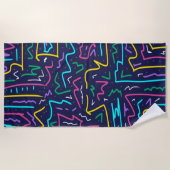 Serviette De Plage Neon Contraste Space Art (Devant)