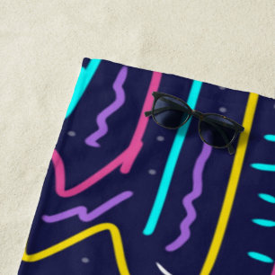 Serviette De Plage Neon Contraste Space Art