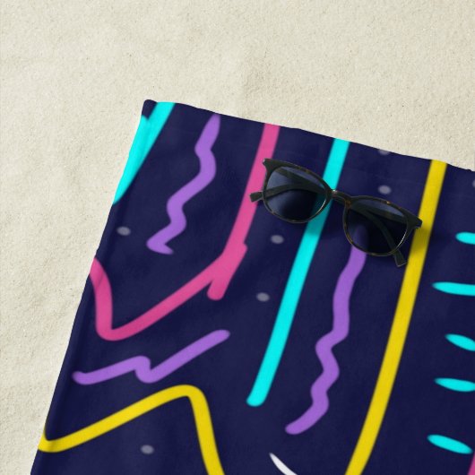 Serviette De Plage Neon Contraste Space Art (En situation)