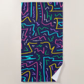 Serviette De Plage Neon Contraste Space Art (Devant)