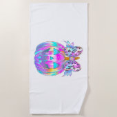 Serviette De Plage Neon Coquette Citrouille d'Halloween (Devant)