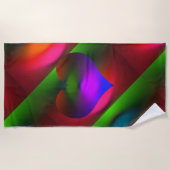 Serviette De Plage Néon de rouge, rose, vert orange (Devant)