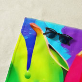Serviette De Plage Neon Dragon Fruit Splendor (En situation)