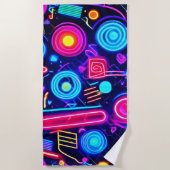 Serviette De Plage Neon Dreamscape : Un art Abstrait vibrant (Devant)