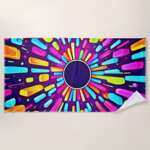 Serviette De Plage Neon Dreamscape : Un voyage psychédélique