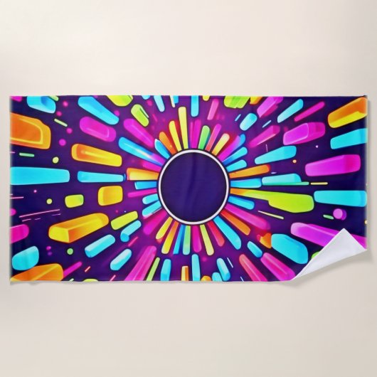 Serviette De Plage Neon Dreamscape : Un voyage psychédélique (Devant)