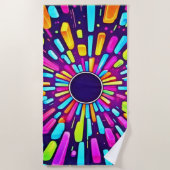 Serviette De Plage Neon Dreamscape : Un voyage psychédélique (Devant)