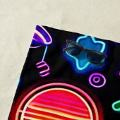 Serviette De Plage Neon Géométrique Abstrait (En situation)