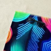 Serviette De Plage Neon Geometry Mandala Art (En situation)