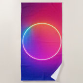 Serviette De Plage Neon Glow Circle Abstract Art (Devant)