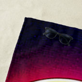 Serviette De Plage Neon Glow Happy Face Art (En situation)