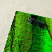 Serviette De Plage Neon Green Art Feuille. Acheter maintenant (En situation)