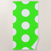 Serviette De Plage Neon Green Blanc Grand Pois (Devant)