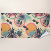 Serviette de plage Neon Horizon Oasis (Devant)