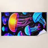 Serviette De Plage Neon Jellyfish (Devant)