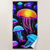 Serviette De Plage Neon Jellyfish (Devant)