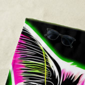 Serviette De Plage Neon Kitty Feline Art (En situation)