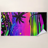 Serviette De Plage Neon Night Beach (Devant)