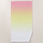 Serviette De Plage Neon Ombre Gradient Blanc Jaune Rose (Devant)