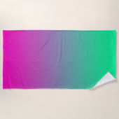 Serviette De Plage Neon Ombre Gradient Vert Violet Rose (Devant)