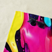 Serviette De Plage Neon Paint Burst Art (En situation)
