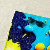 Serviette De Plage Neon Paint Splatter Art Abstrait (En situation)
