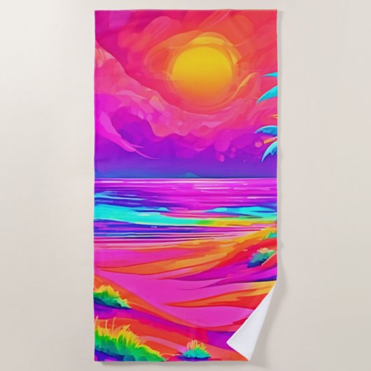 Serviette De Plage Neon Sun & Beach Bliss (Devant)