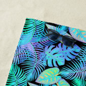 Serviette De Plage Neon tropical feuille (En situation)