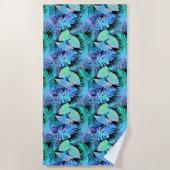 Serviette De Plage Neon tropical feuille (Devant)