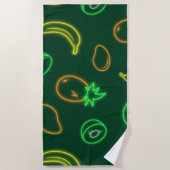 Serviette De Plage Neon Tropical Fruit Pattern Beach Towel (Devant)