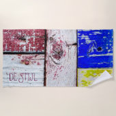 Serviette De Plage Néoplasticisme amusant style d'art en bois personn (Devant)