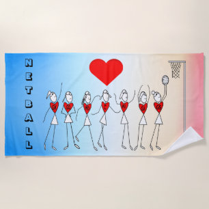 Serviette De Plage Net-ball d'amour de positions de joueurs