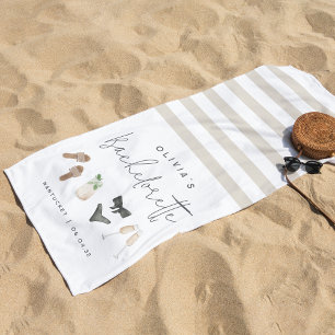 Serviette De Plage Neutres d'été Fête de Bachelorette Personnalisée