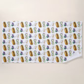 Serviette De Plage New Orleans Mardi Gras Beignet Beads Mask Po'Boy (Devant)