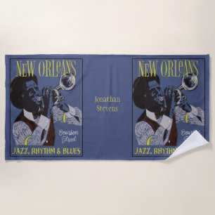 Serviette De Plage New Orleans Music Nom personnalisé