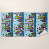 Serviette De Plage New York Cartoon Visite Les Bâtiments (Devant)