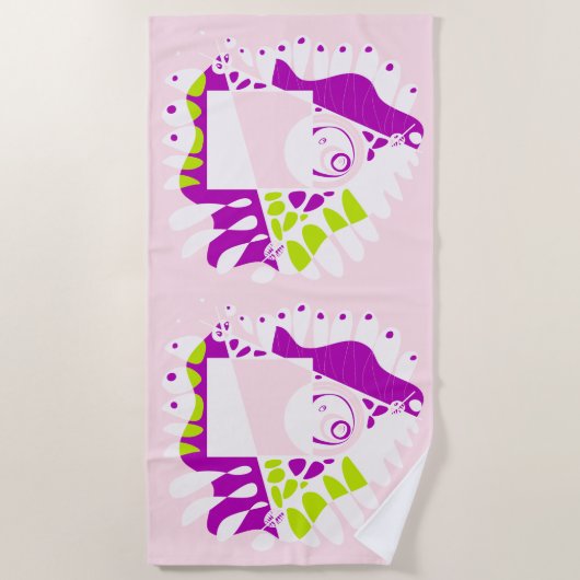 Serviette De Plage Nid d'oiseau - Lémérite rose blanc (Devant)