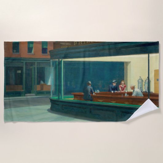 Serviette De Plage Nighthawks 1942 d'Edward Hopper (Devant)
