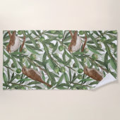 Serviette De Plage Nightingales dans l'olivier (Devant)