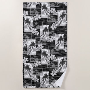 Serviette De Plage Niihau Island Plumeria hawaïenne et Palm Tree