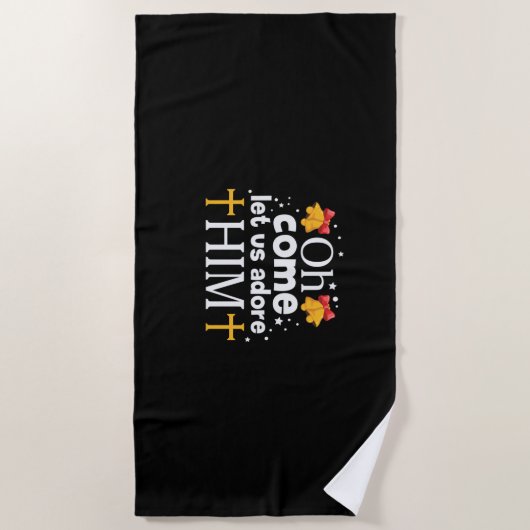 Serviette De Plage Noël Adorons-Le (Devant)